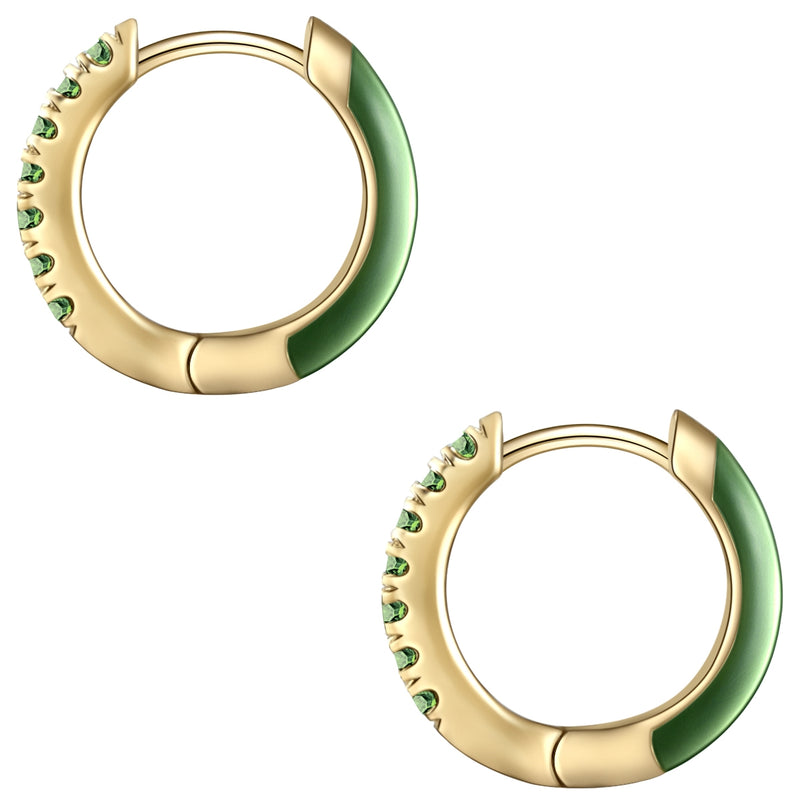 Creolen gold Emaille grün