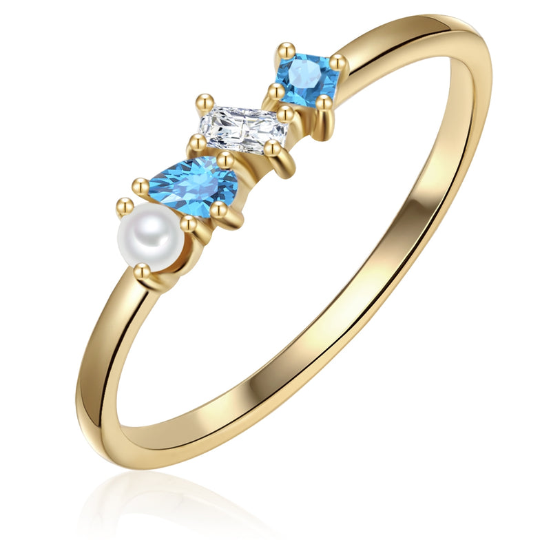 Ring Zirkonia Süßwasser-Perle