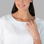 Herz Set Ohrstecker Kette Armband silber