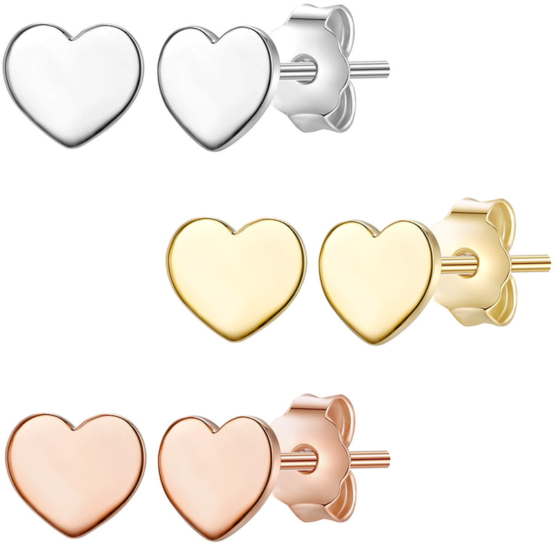 Ohrstecker HERZEN tri-color, 3er Set