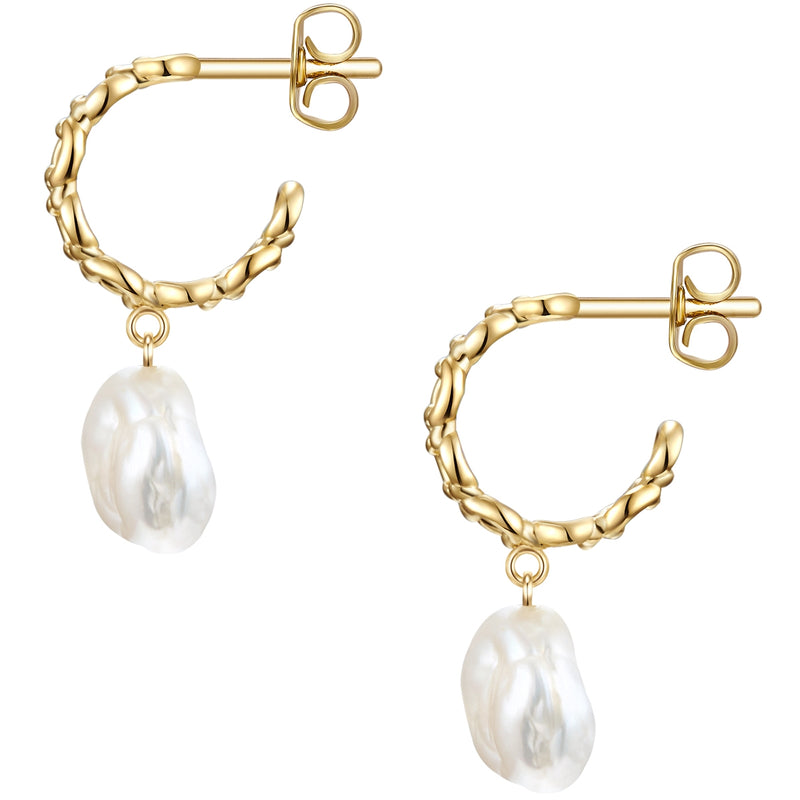 Creolen mit Perlen Chunky gold