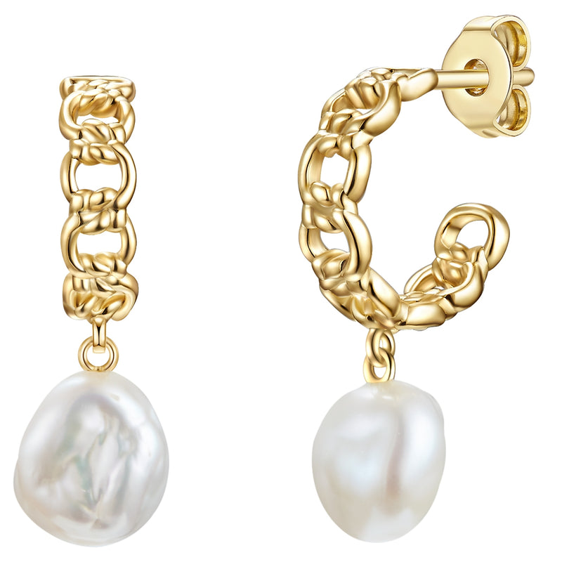 Creolen mit Perlen Chunky gold