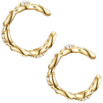 Ohrklemme mit Zirkonia gelbgold, 2 Stück