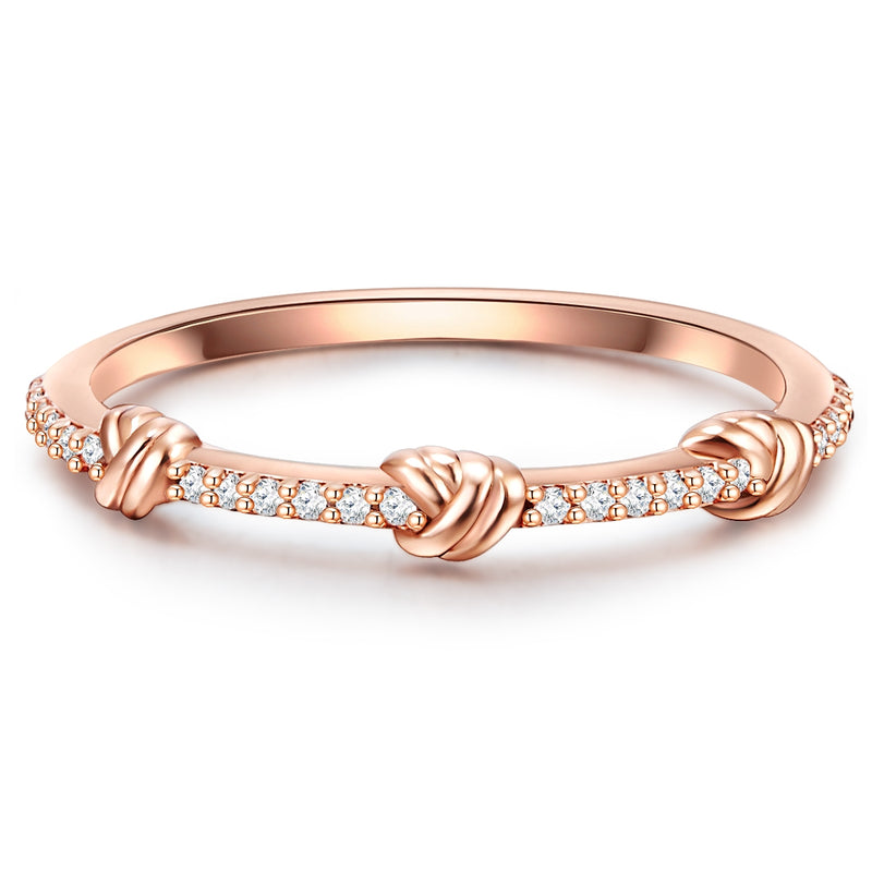 Ring Knote Zirkonia roségold