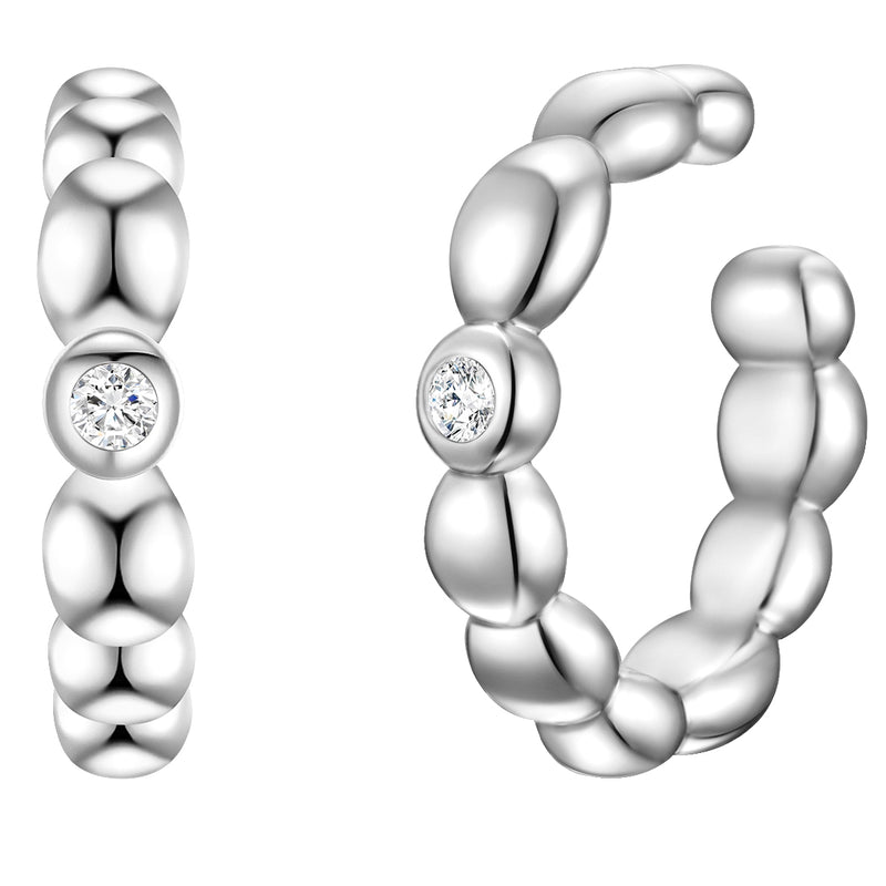 Ohrklemme mit Zirkonia silber, 2 Stück
