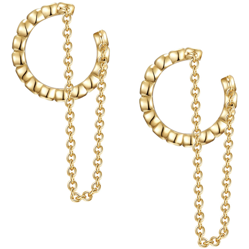 Ohrklemme mit Zirkonia gelbgold, 2 Stück