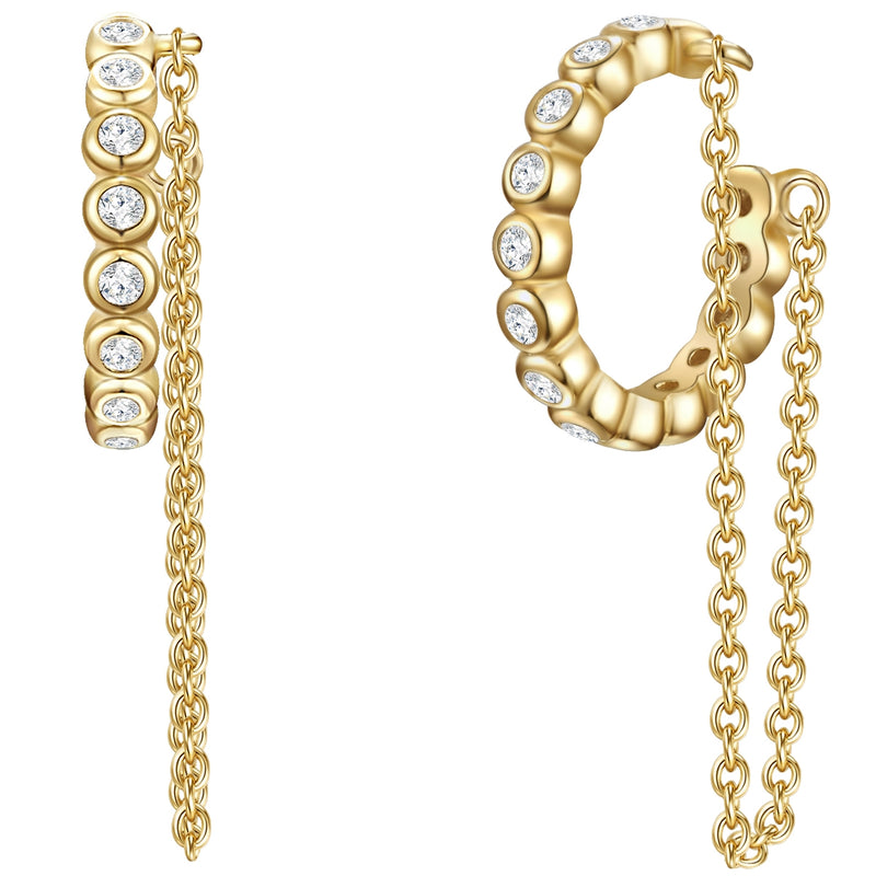 Ohrklemme mit Zirkonia gelbgold, 2 Stück