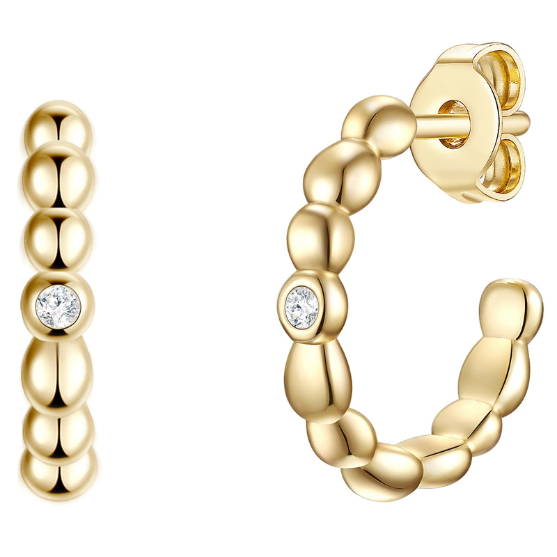 Creolen mit Zirkonia gelbgold