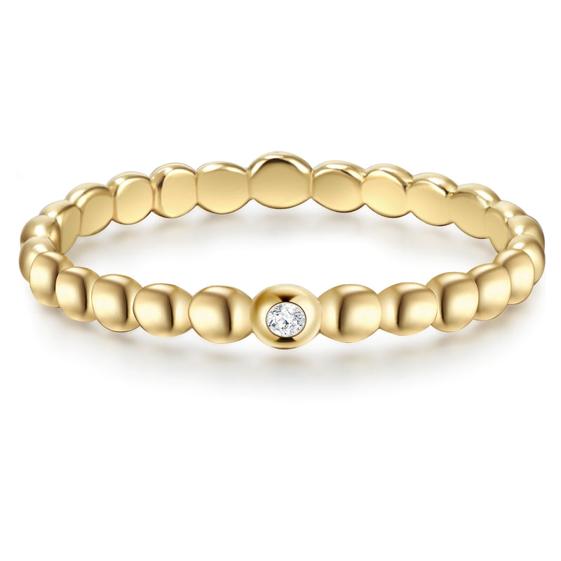 Silberring goldfarben Zirkonia