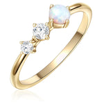 Ring mit Zirkonia/Opal (synth.) gelbgold