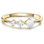 Ring mit Zirkonia/Opal (synth.) gelbgold