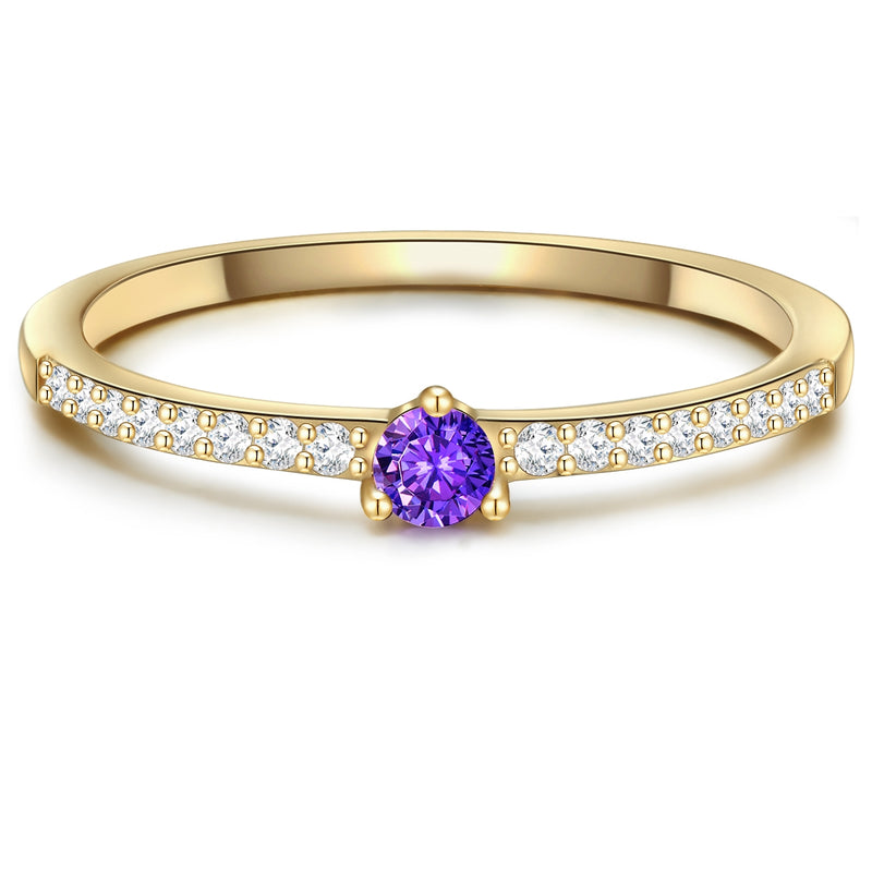 Ring gold Zirkonia lila