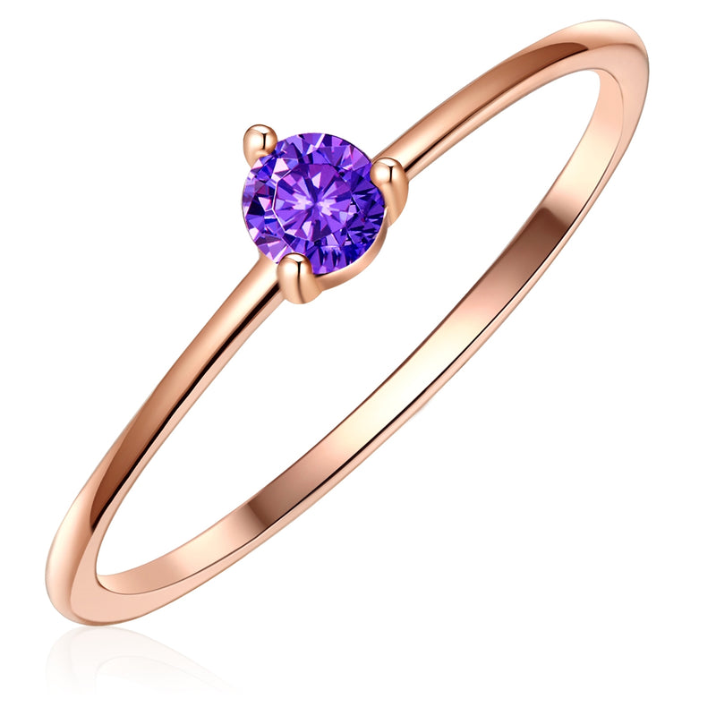 Ring roségold mit Zirkonia lila