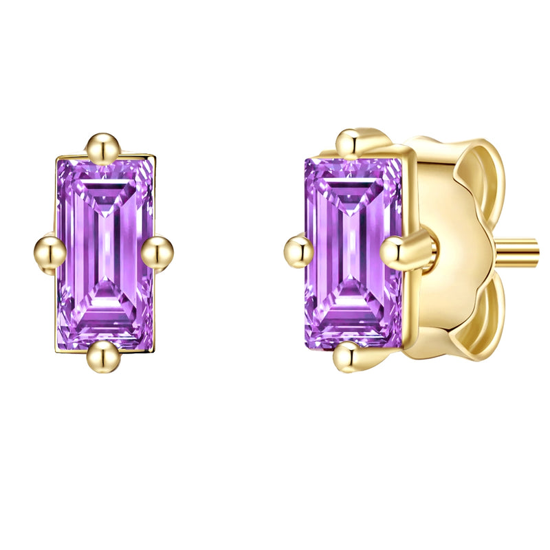 Ohrstecker gold Zirkonia Amethyst-Look