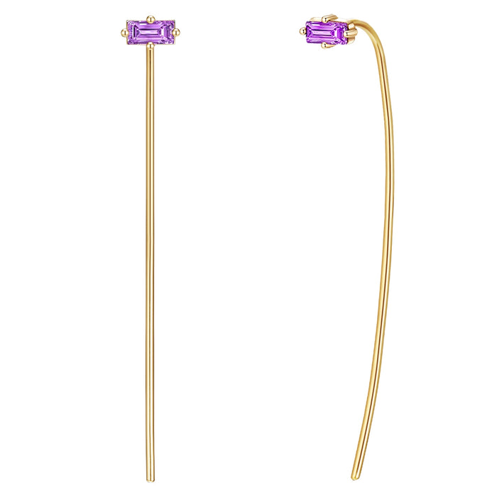 Ohrhänger Zirkonia lila gold