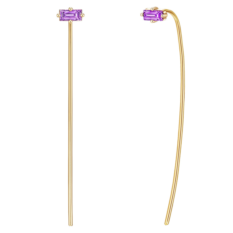 Ohrhänger Zirkonia lila gold