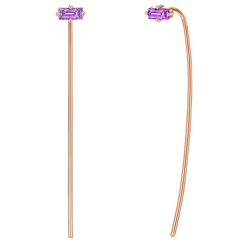Ohrhänger Zirkonia lila roségold