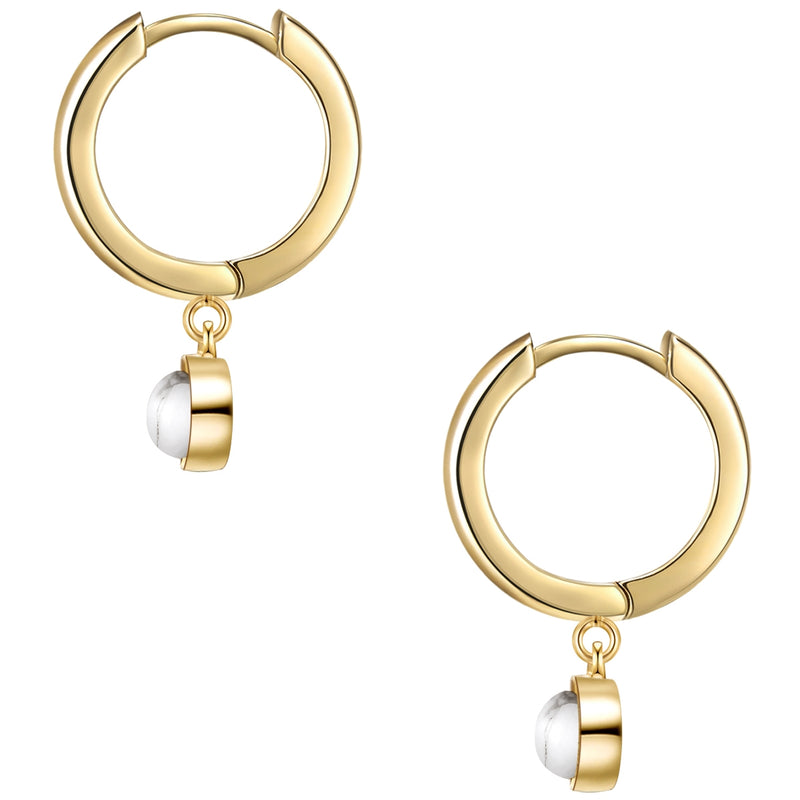 Creolen mit Howlith gelbgold