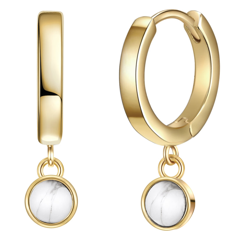 Creolen mit Howlith gelbgold