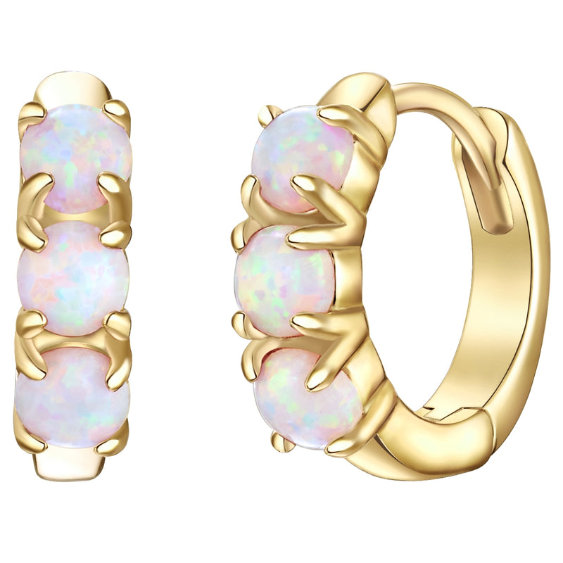 Ohrcreolen gold Opal (synth.)