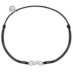 Textil Armband schwarz Zirkonia silber