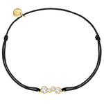 Textil Armband schwarz Zirkonia gelbgold