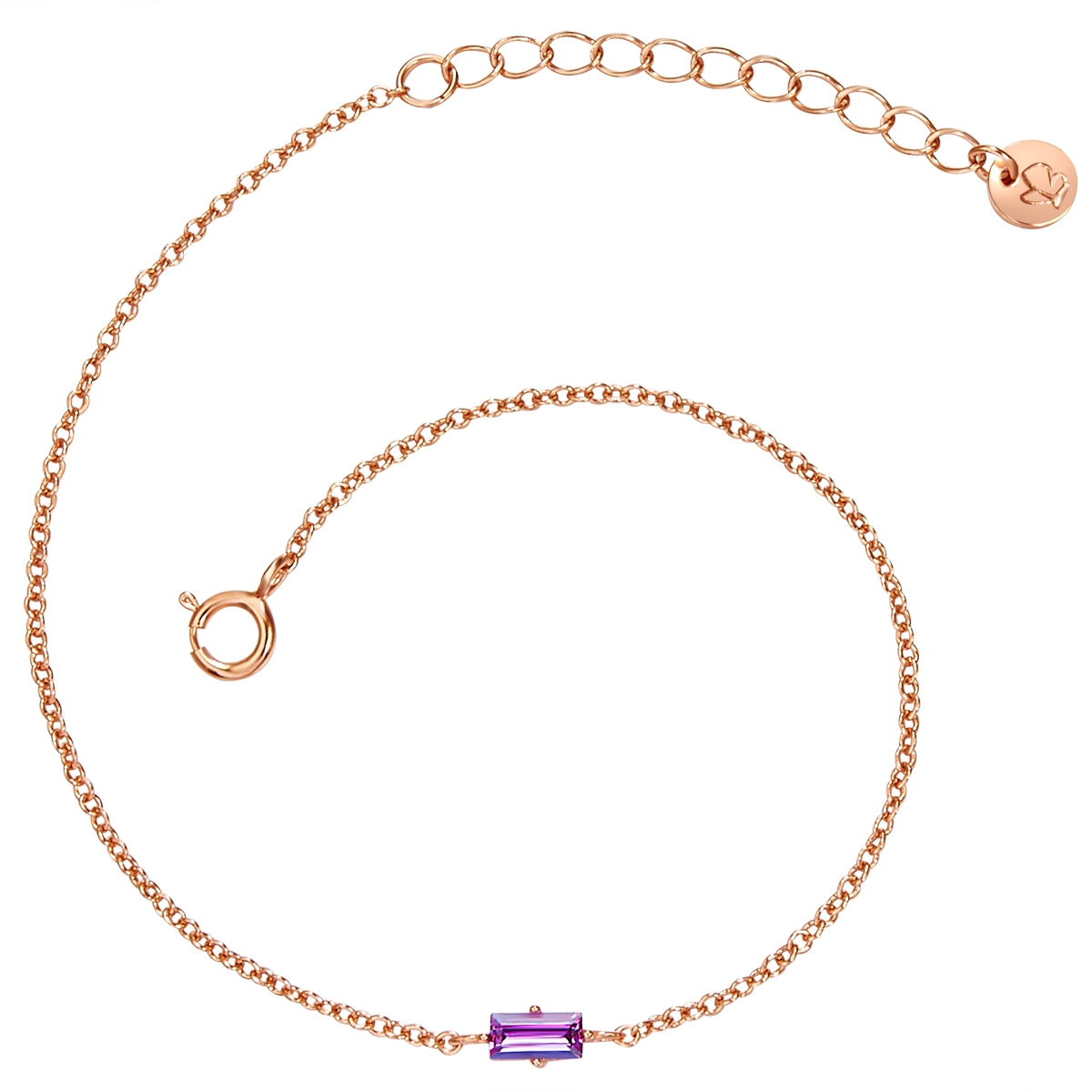 Armband roségold Zirkonia lila