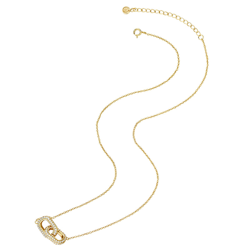 Hals Kette gold verschlungen Zirkonia