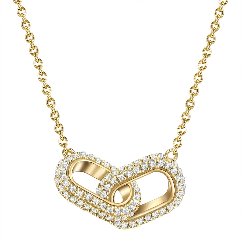 Hals Kette gold verschlungen Zirkonia