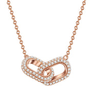 Hals Kette roségold verschlungen Zirkonia