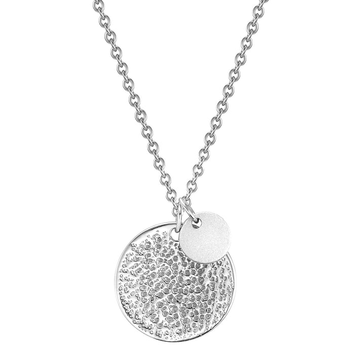 Kette mit Anhänger gehämmert silber