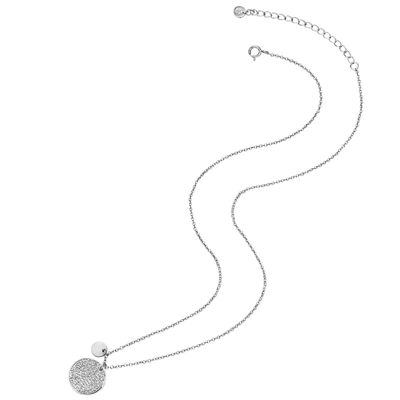 Kette mit Anhänger gehämmert silber