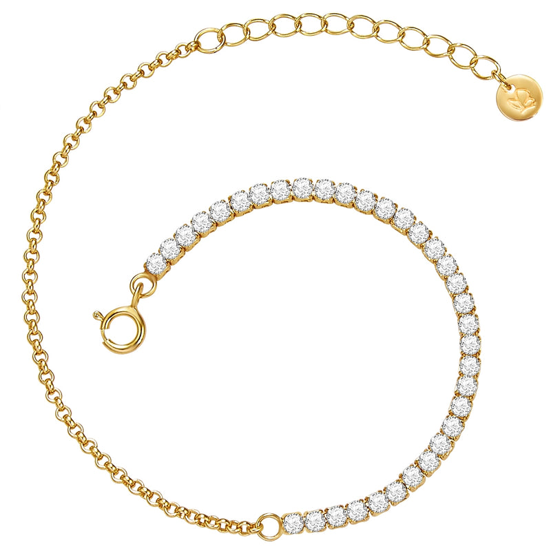 Armband gold mit Zirkonia weiß