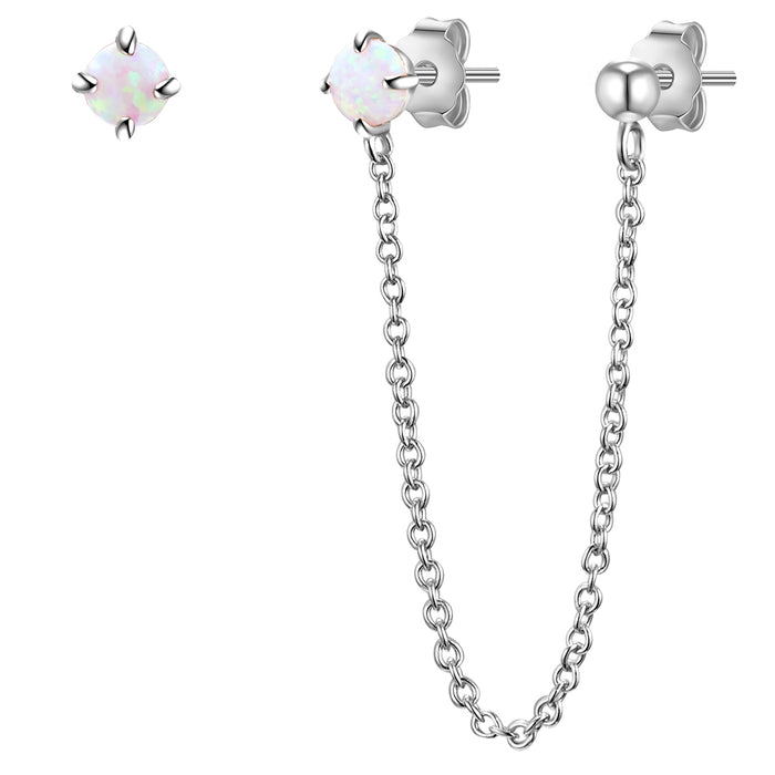 Ohrstecker silber Opal (synth.)
