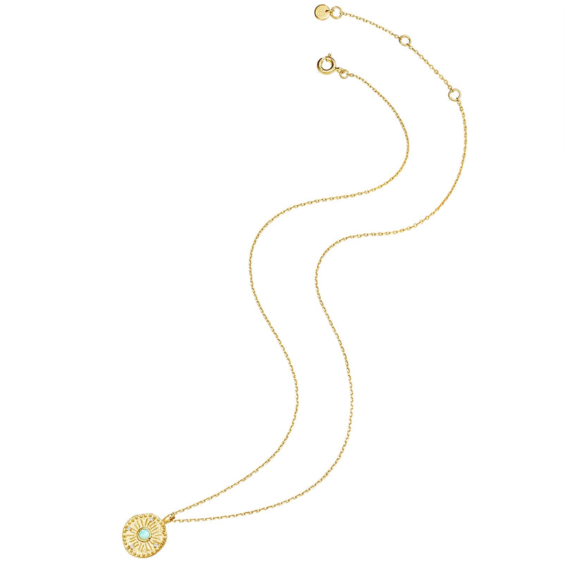 Hals Kette gold mit Amazonit