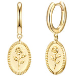 Creolen mit Blumen Anhänger gold