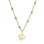 Hals Kette mit Kleeblatt