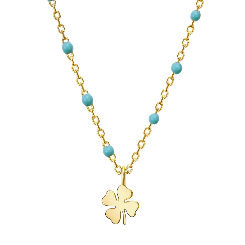 Hals Kette mit Kleeblatt