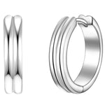 Creolen Silber mit Linien