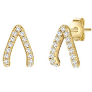 Ohrstecker gold Dreieck Zirkonia