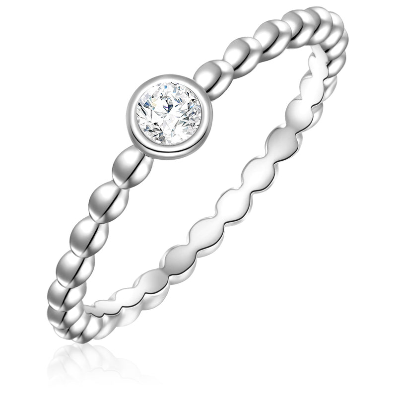 Solitärring zart silber