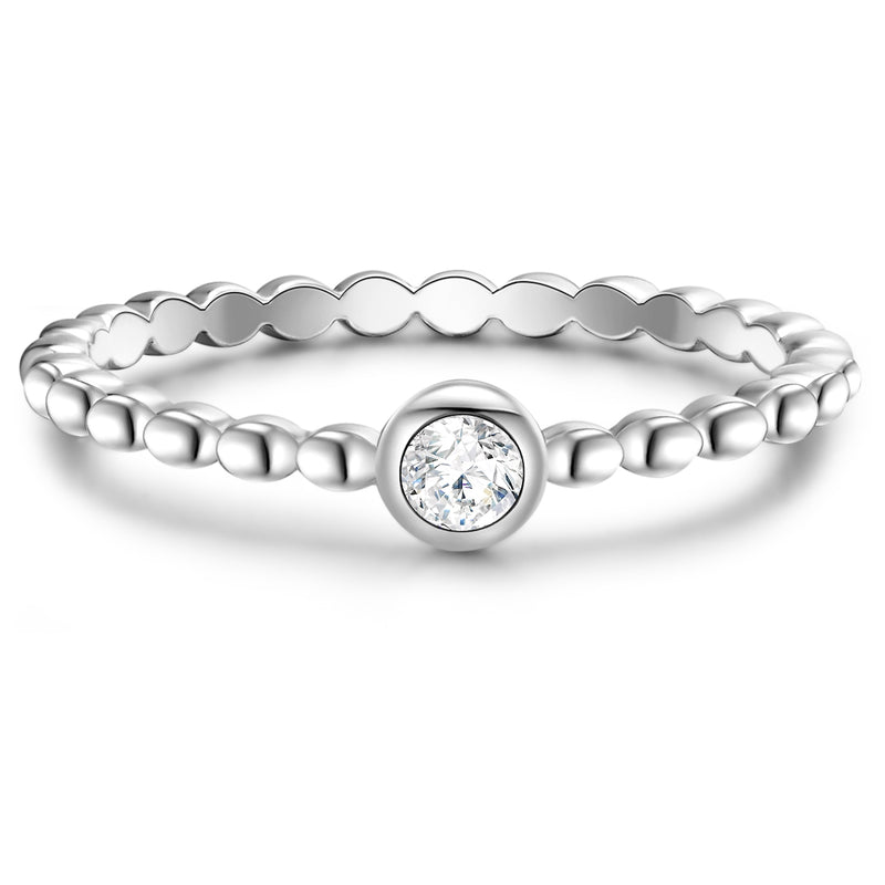 Solitärring zart silber