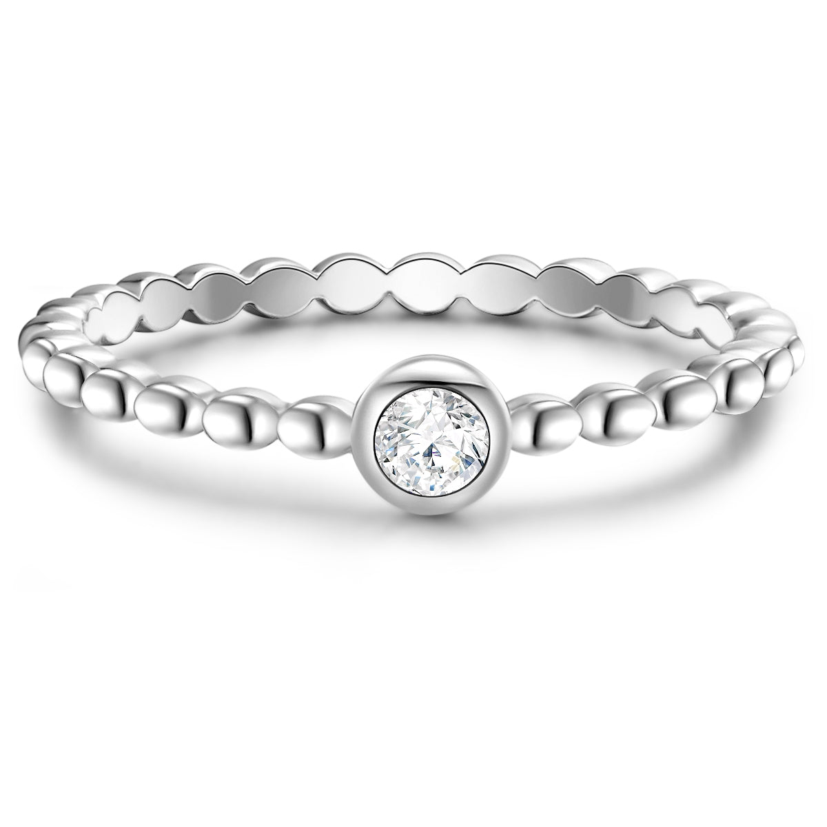 Solitärring zart silber