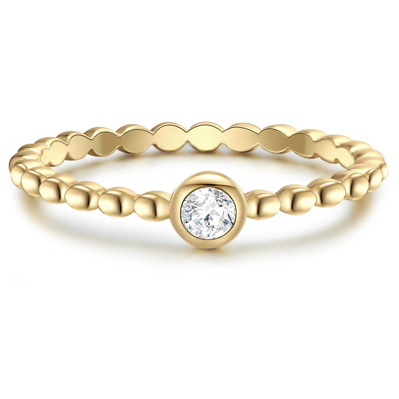 Ring mit Zirkonia gelbgold