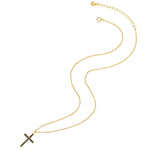 Kreuz Kette gold Zirkonia schwarz