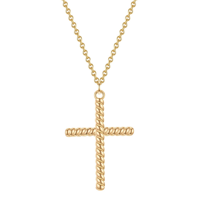 Kette mit Kreuz-Anhänger gold aus 925er Silber vergoldet