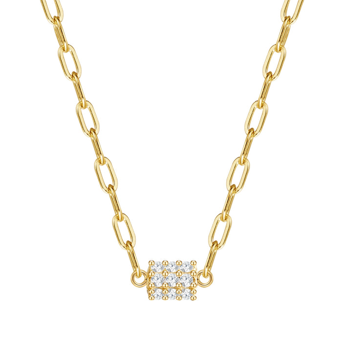 Glieder-Kette mit Zirkonia gelbgold