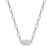 Glieder-Kette mit vielen Zirkonias silber