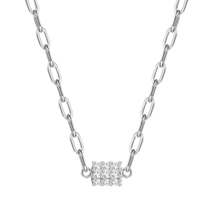 Glieder-Kette mit vielen Zirkonias silber