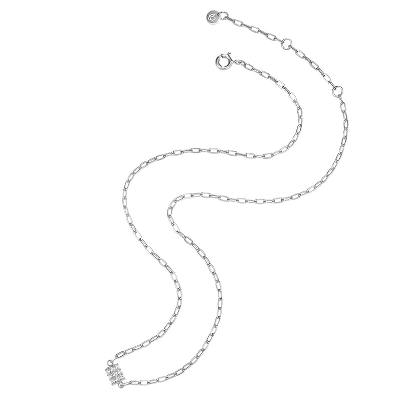 Glieder-Kette mit vielen Zirkonias silber